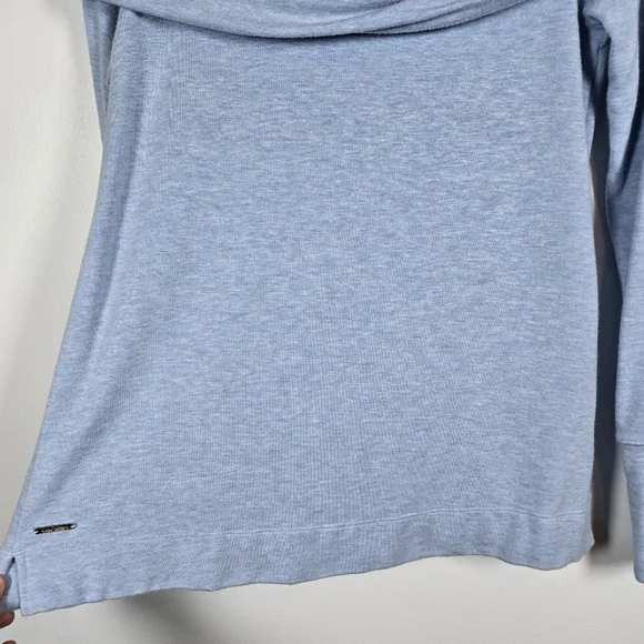 Lilly Pulitzer Belinda Light Blue Long Sleeve Cowl Neck Pullover Top Size Small - Picture 6 of 15